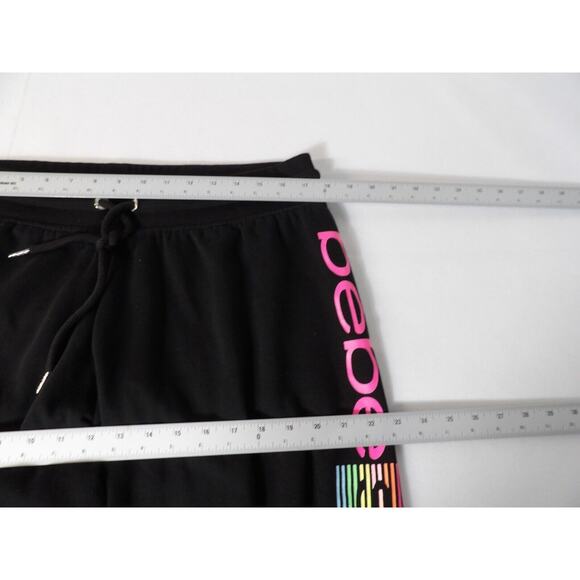 Bebe Sports Jogger Sweatpants Womens 2X Black Graphic Spellout Logo Lounge - Picture 11 of 14